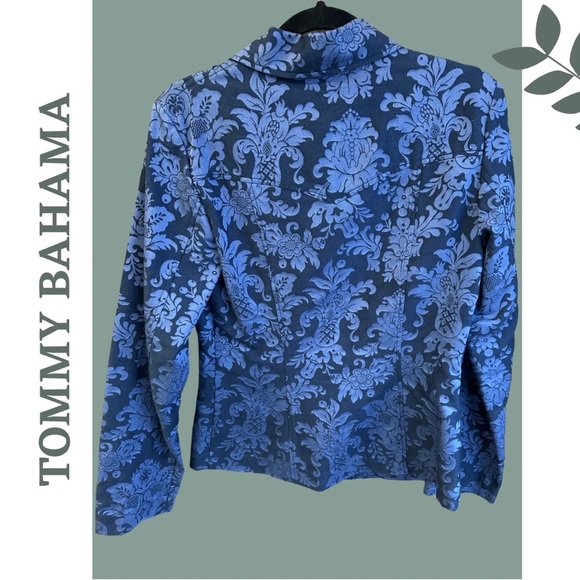 Tommy Bahama Blue Blazer Jacquard Print Songle Breasted Silk Cotton Size
Small - Picture 2 of 6